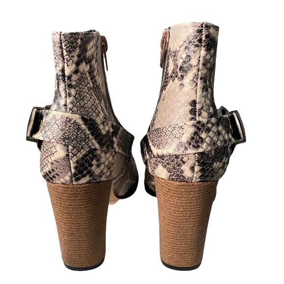 ANDREA 7 Ankle Booties Block Heel Western Python Snake Pointed Toe - Picture 8 of 12